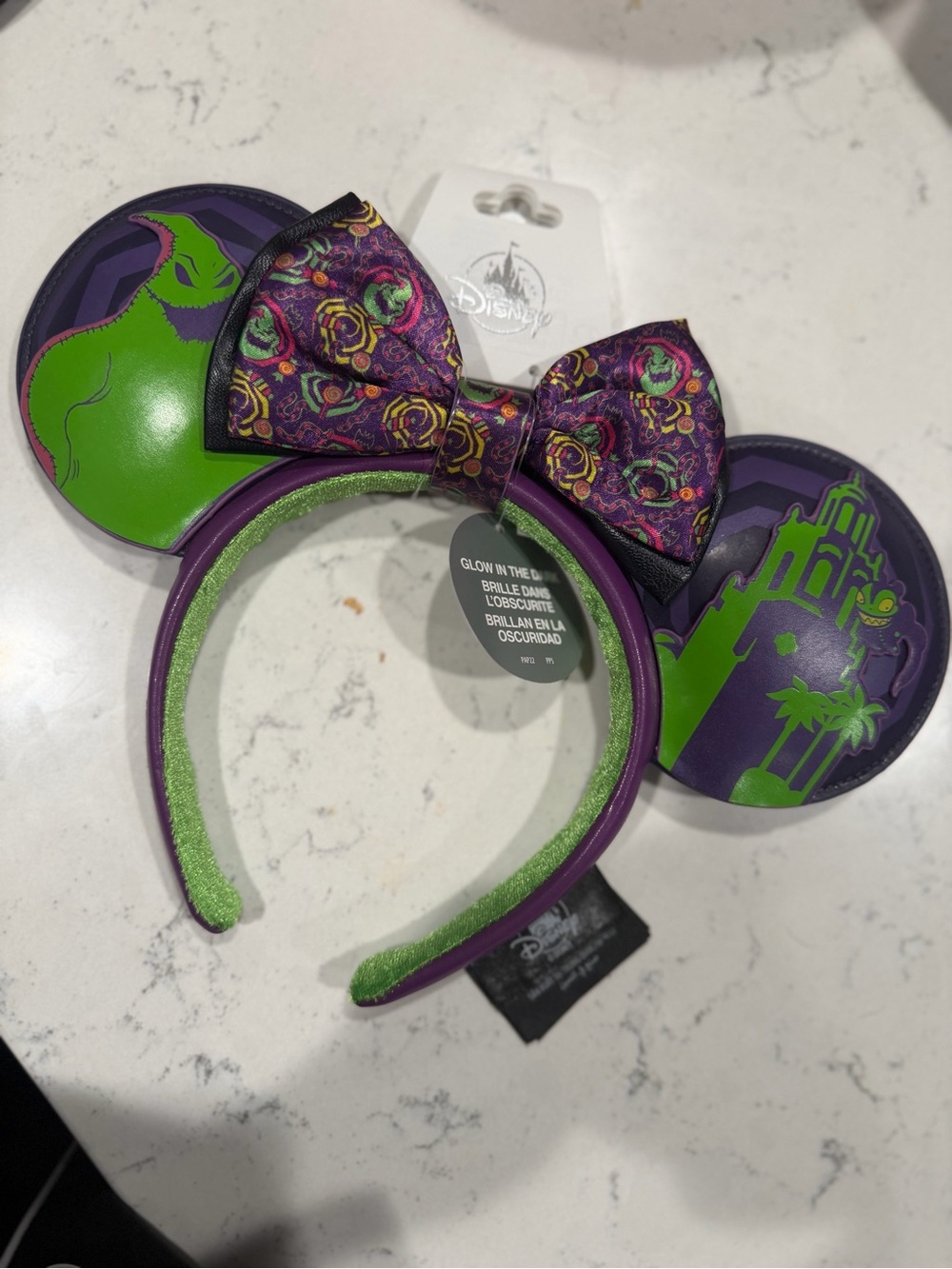 Disney Oogie Boogie NBC Villain Ear Headband with Patterned Bow